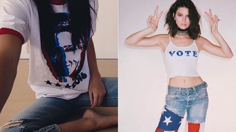 Illustration for article titled All the Bold, Weird & Patriotic Outfits Celebrities Wore This Election Season